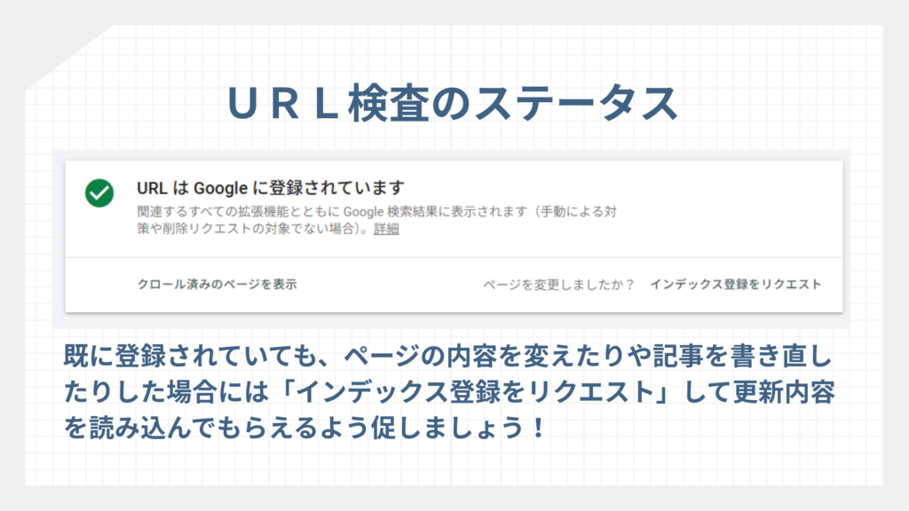 URL検査のステータス
